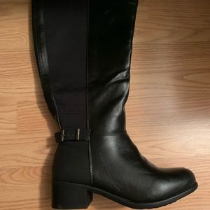Wide calf tall black boots